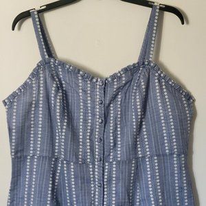 Blue with white Dotted Dress